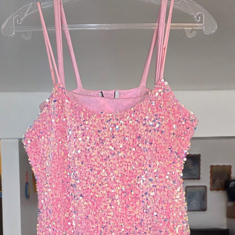 Pink mini dress